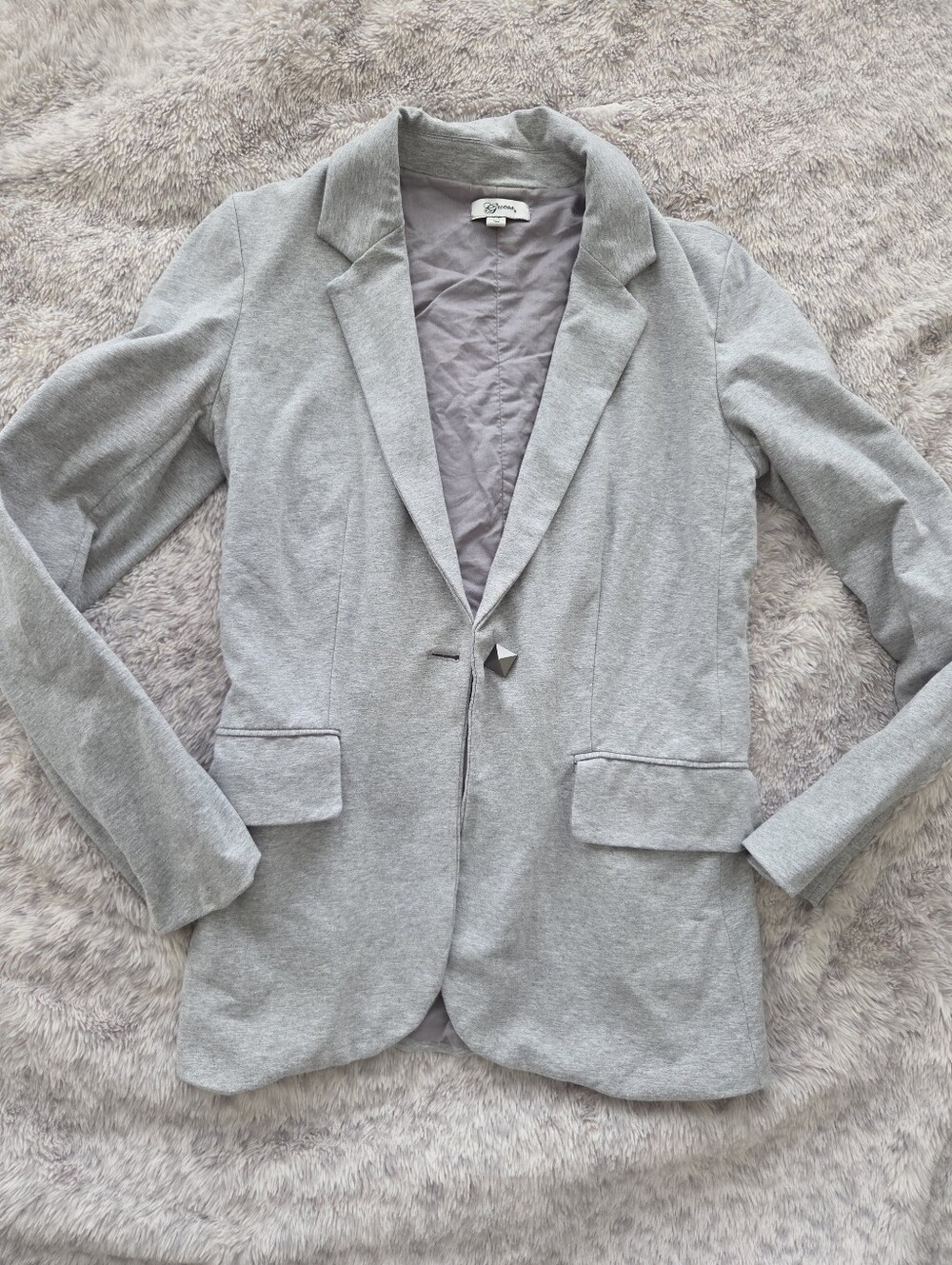 GUESS Light Gray Soft Knit Casual Blazer - Single Button - Size SP